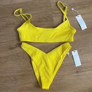 Frankie’s Bikinis SET x REVOLVE Dallas Plisse Top in Pina Colada & Enzo Bottoms
